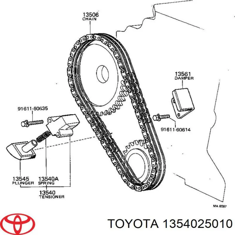 Napinacz paska rozrządu do Toyota Hiace II H5