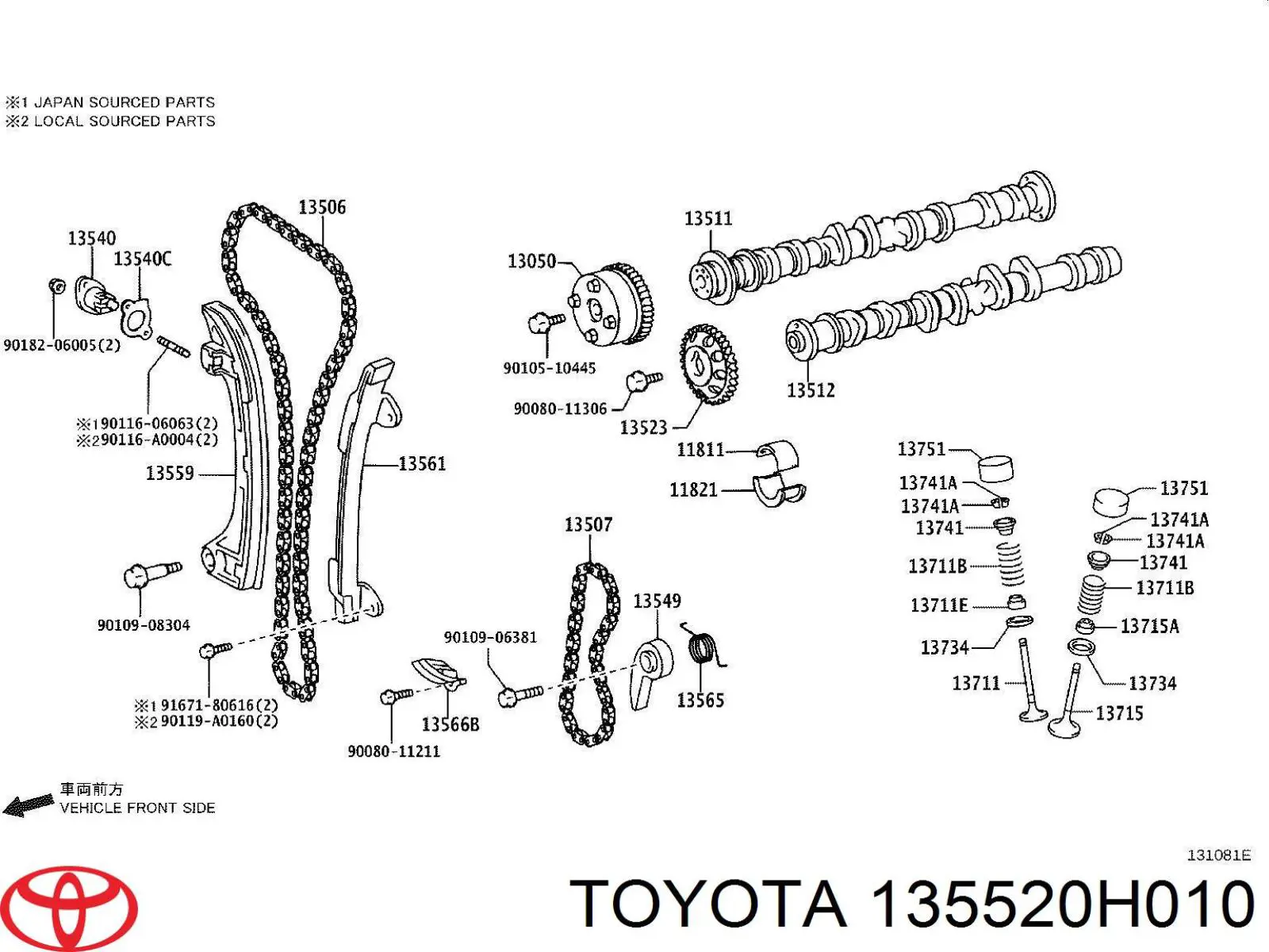 Uszczelka napinacza łańcucha rozrządu Toyota 135520H010 cena, od 3,39 USD