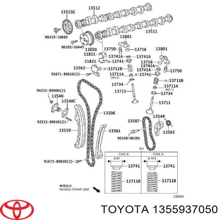 Prowadnica napinacza łańcucha rozrządu Toyota C-HR (X10)