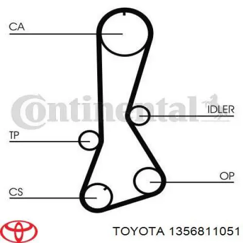 Pasek rozrządu Toyota 1356811051 cena, od 17,56 USD