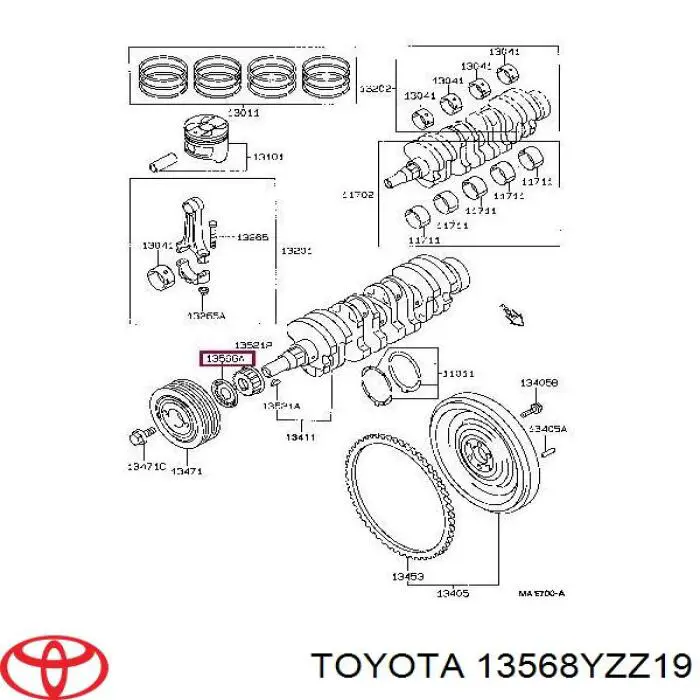 Do koszyka 13568YZZ19 Toyota Pasek rozrządu