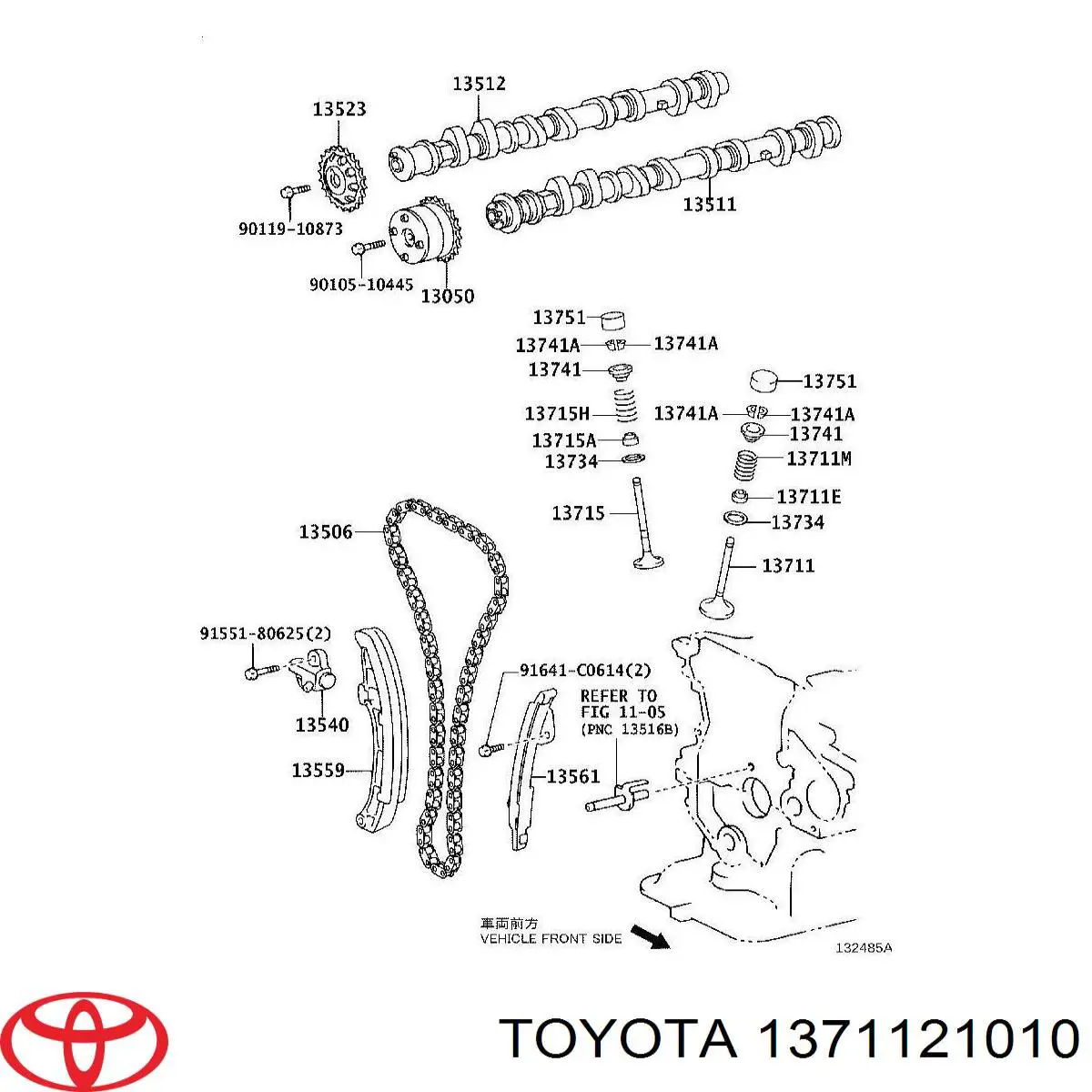 1371121010 Toyota zawór dolotowy/ssący