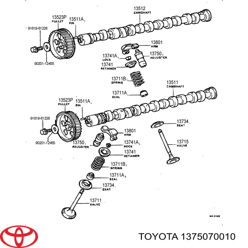 1375070010 Toyota Kompensator hydrauliczny (popychacz hydrauliczny), popychacz zaworu