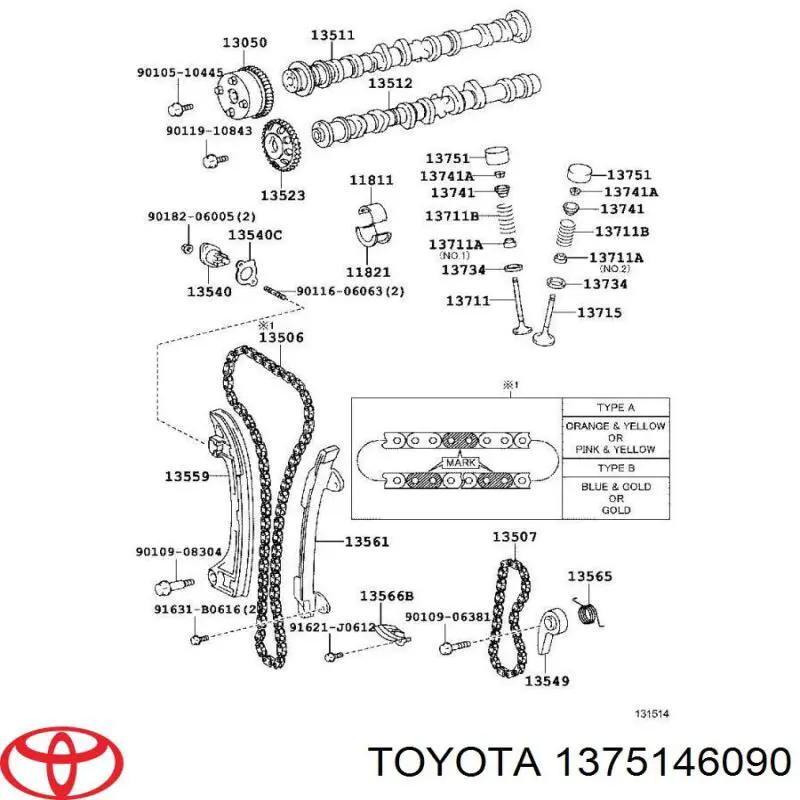 1375146090 Toyota Kompensator hydrauliczny (popychacz hydrauliczny), popychacz zaworu