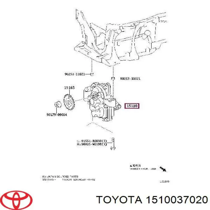 Pompa oleju Toyota 1510037021 cena, od 83,50 USD