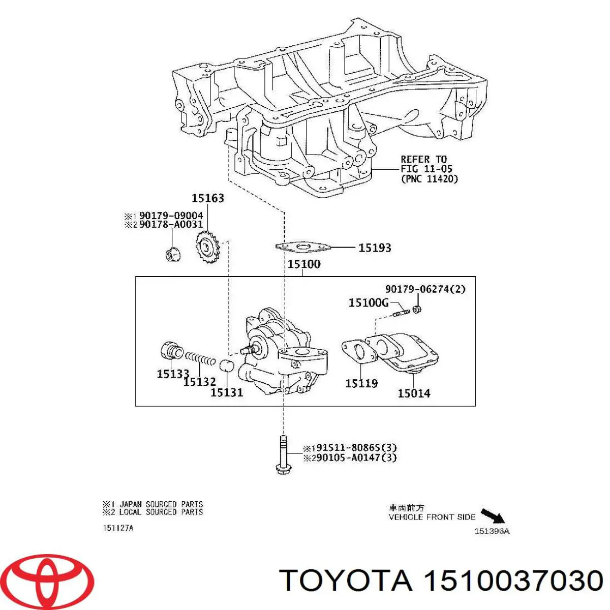 1510037030 Toyota Pompa oleju