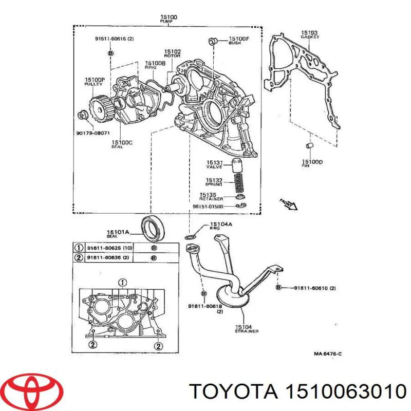 Pompa oleju Toyota 1510063010 cena, od 100,07 USD