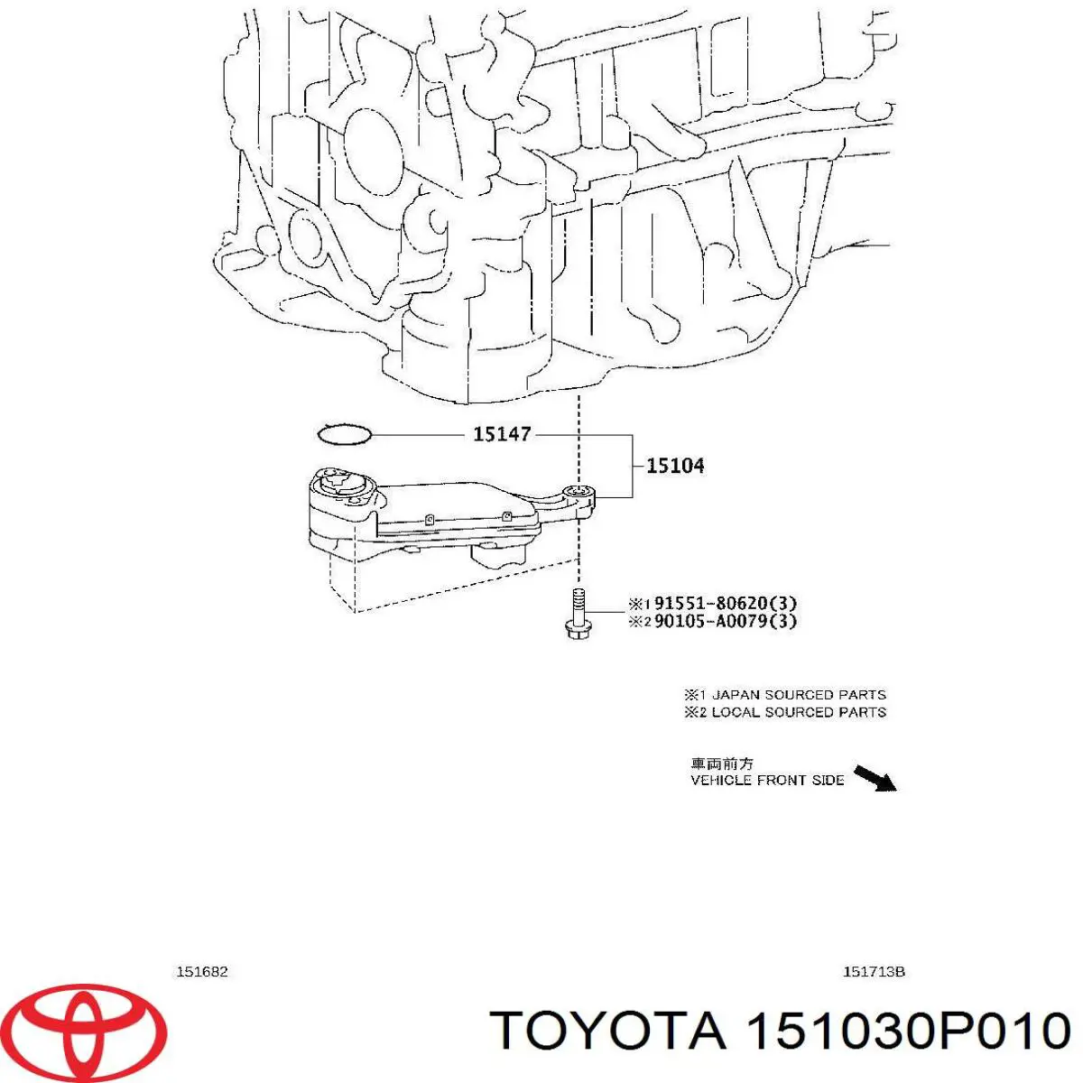 Zestaw naprawczy pompy olejowej Toyota 151030P010 cena, od 43,45 USD