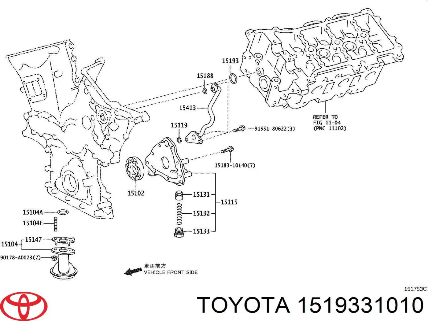 Uszczelka pompy oleju Toyota 1519331010 cena, od 4,16 USD