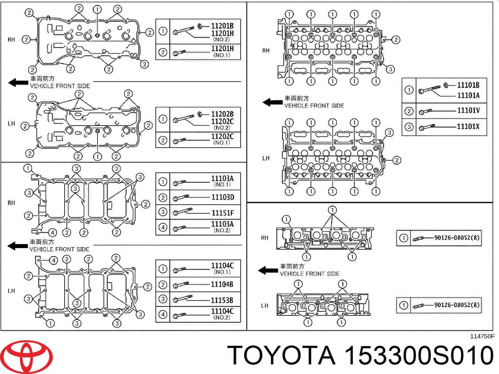 153300S010 Toyota zawór elektromagnetyczny faz rozrządu