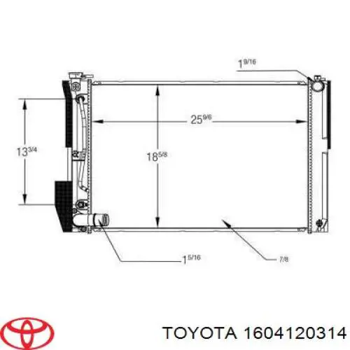 Chłodnica silnika 1604120302 Toyota