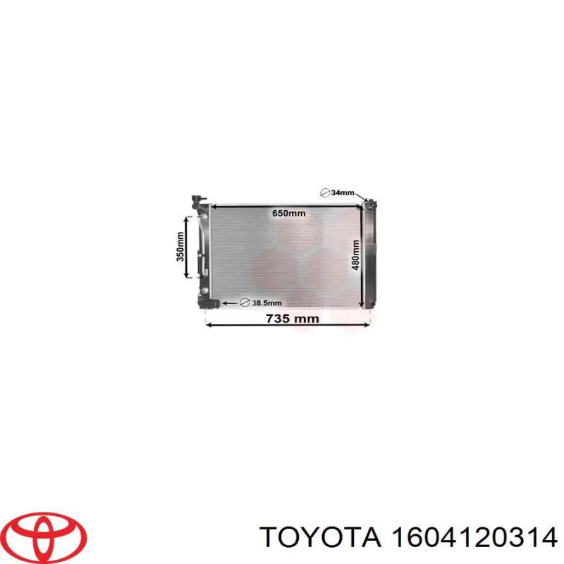 Chłodnica silnika 1604120314 Toyota