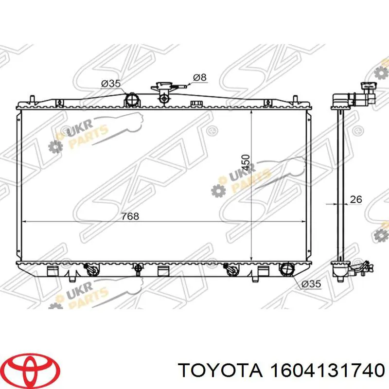 1604131740 Toyota chłodnica silnika