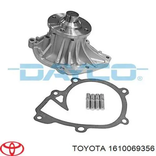 Do koszyka 1610069356 Toyota Pompa chłodzenia wodą, w komplecie z obudową