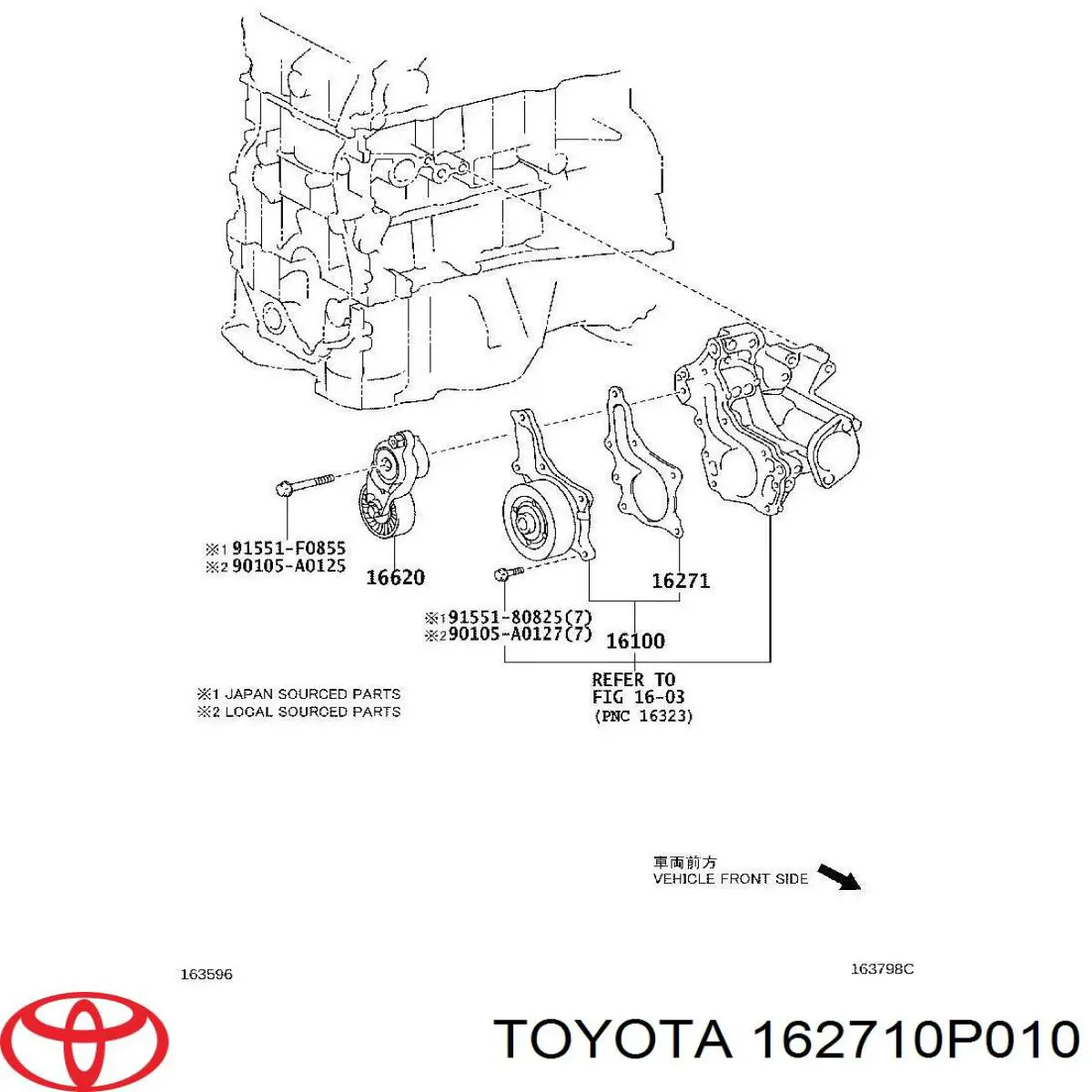 Uszczelka pompy wodnej Toyota Sienna (L2)