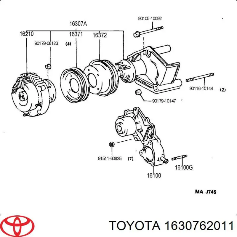 Sprzęgło wiskotyczne wentylatora chłodzenia Toyota 1630762011 cena, od 1937,85 USD