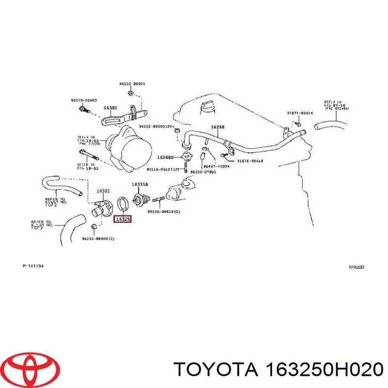 Uszczelka termostatu Toyota 163250H020 cena, od 3,68 USD