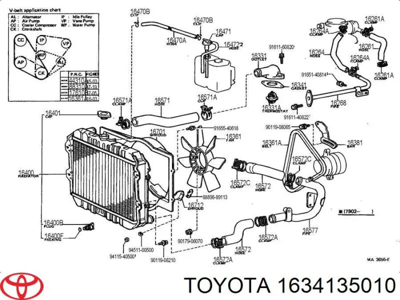 Uszczelka obudowy termostatu Toyota 1634135010 cena, od 3,96 USD