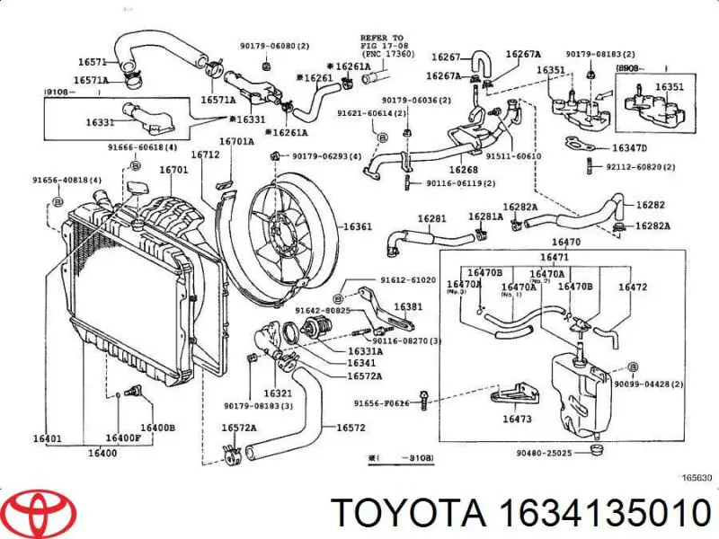 Do koszyka 1634135010 Toyota Uszczelka obudowy termostatu