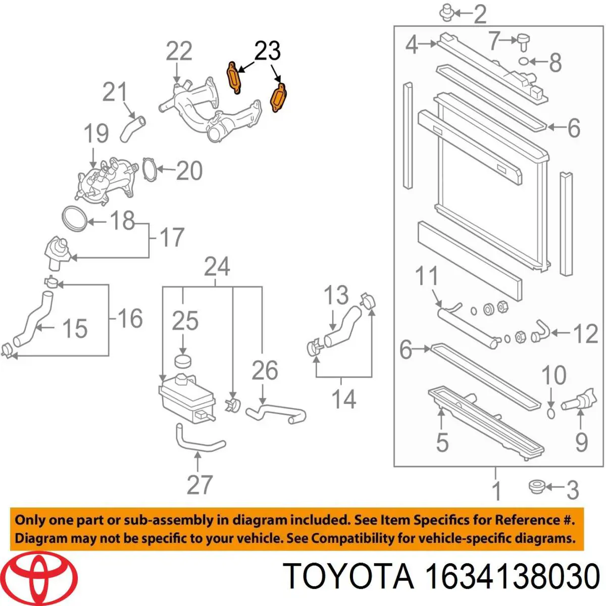 1634138030 Toyota Uszczelka obudowy termostatu