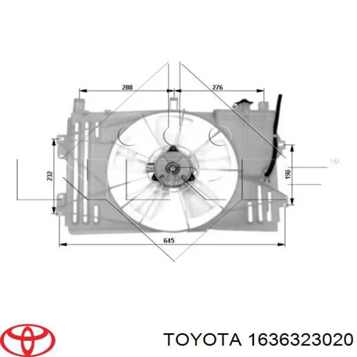 Do koszyka 1636323020 Toyota Silniczek wentylatora chłodzenia
