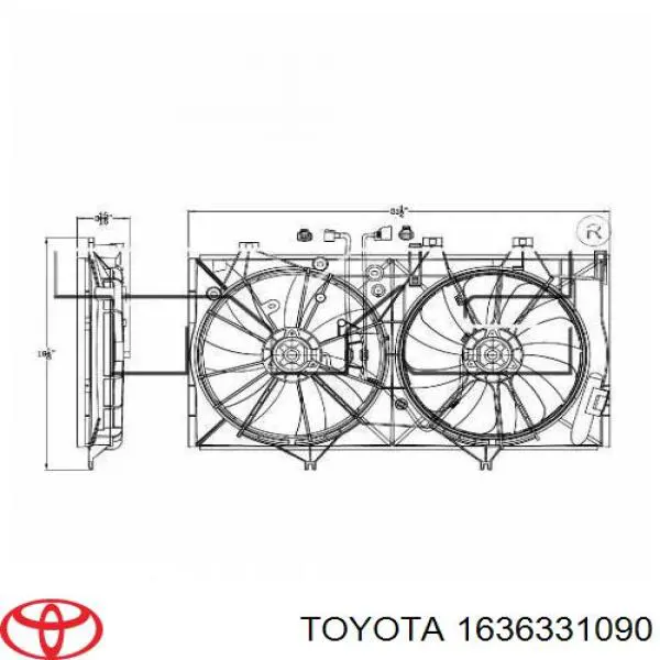 Do koszyka 1636331090 Toyota Silniczek wentylatora układu chłodzenia prawy