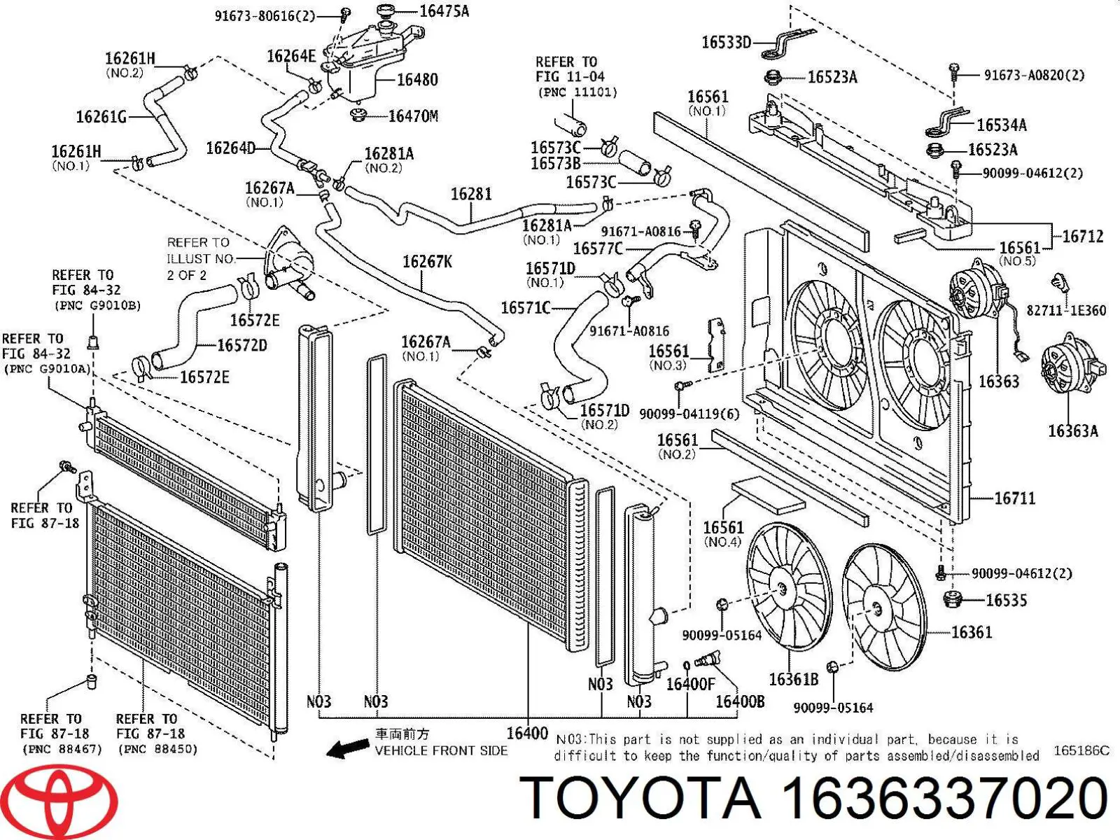 Silniczek wentylatora układu chłodzenia lewy Toyota 1636337020 cena, od 227,24 USD