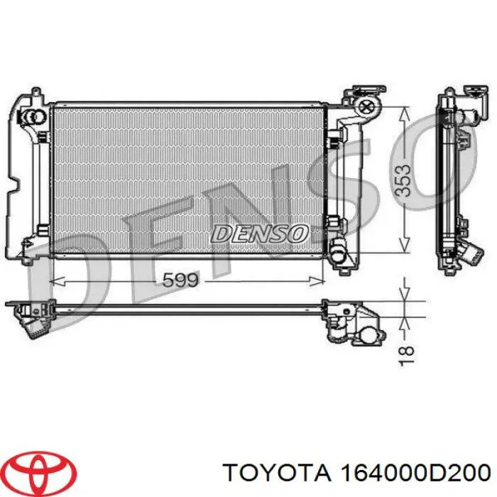 Chłodnica silnika Toyota 164000D200 cena, od 87,25 USD