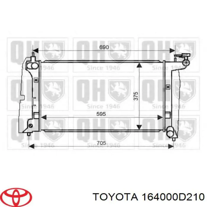 Do koszyka 164000D210 Toyota Chłodnica silnika
