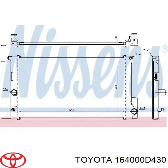 164000N070 Toyota Chłodnica silnika