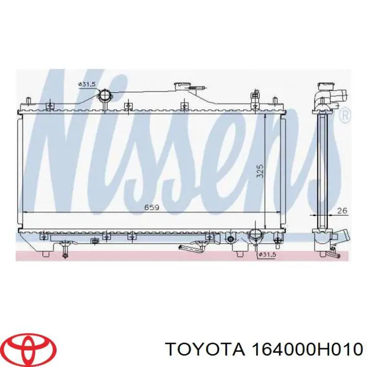 Do koszyka 164000H010 Toyota Chłodnica silnika