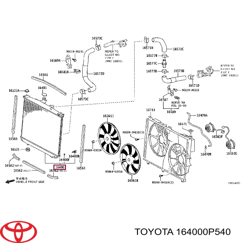 Chłodnica silnika Toyota 164000P540 cena, od 135,91 USD