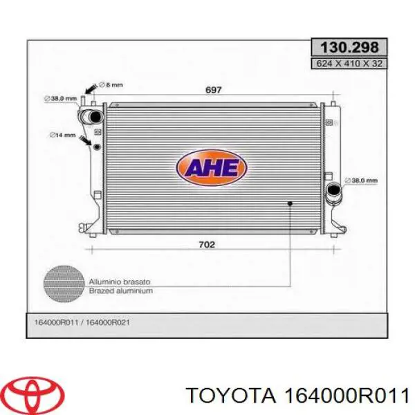Chłodnica silnika Toyota 164000R011 cena, od 137,91 USD