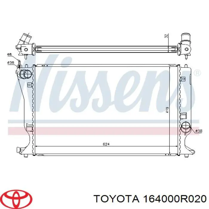 Chłodnica silnika Toyota 164000R020 cena, od 158,34 USD