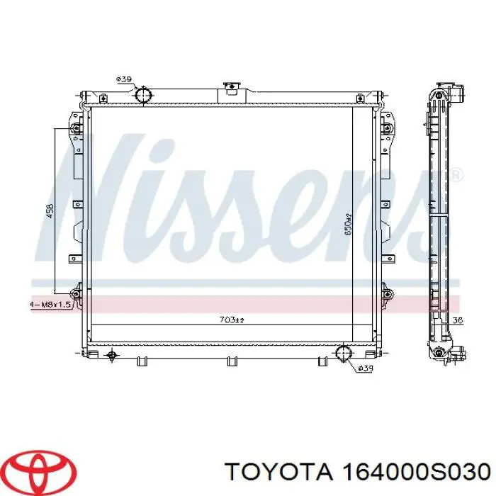 164000S030 Toyota Chłodnica silnika