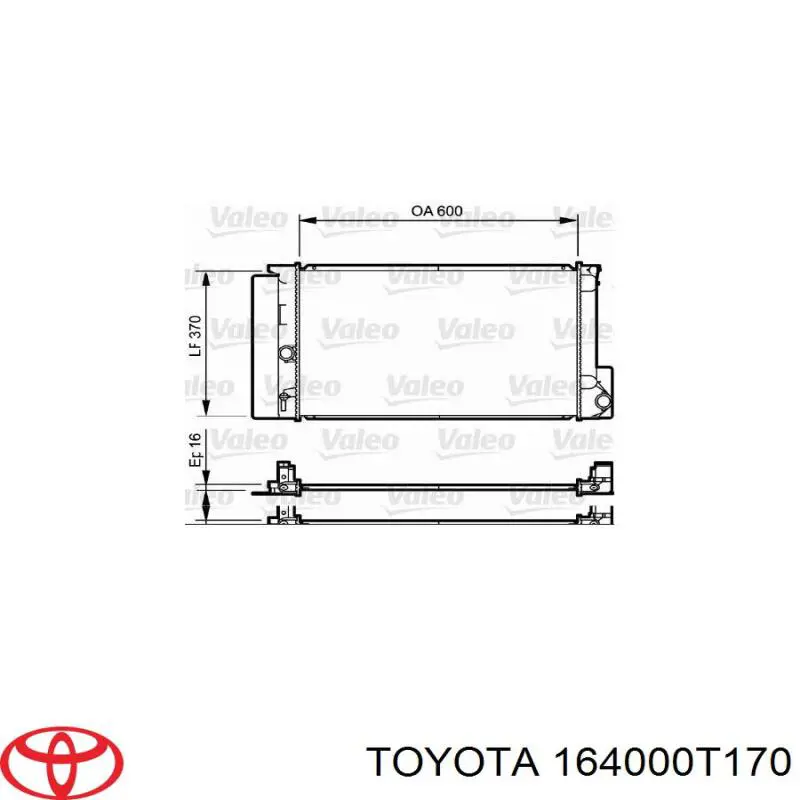 Chłodnica silnika Toyota 164000T170 cena, od 990,43 USD