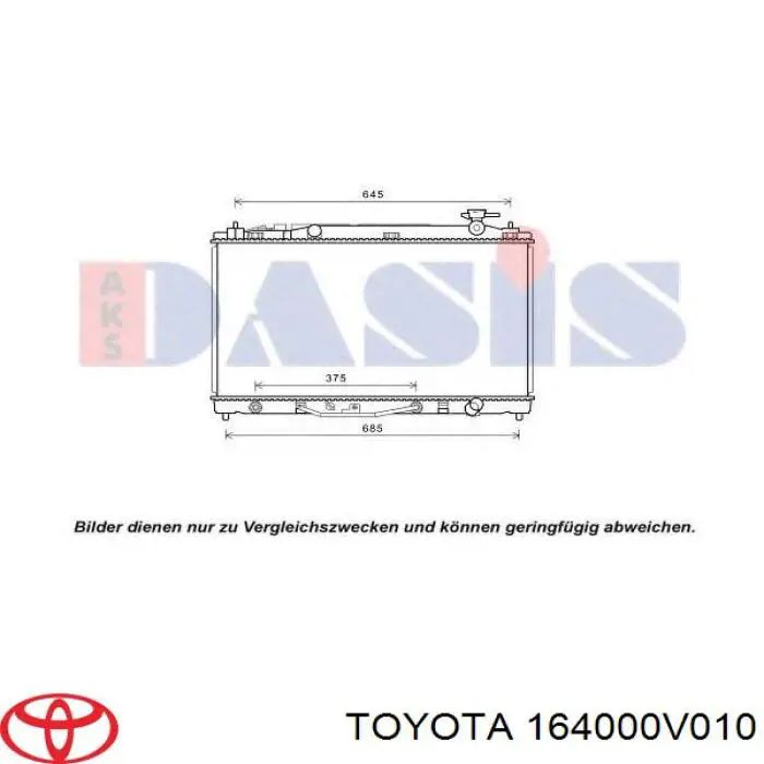 164000V010 Toyota Chłodnica silnika