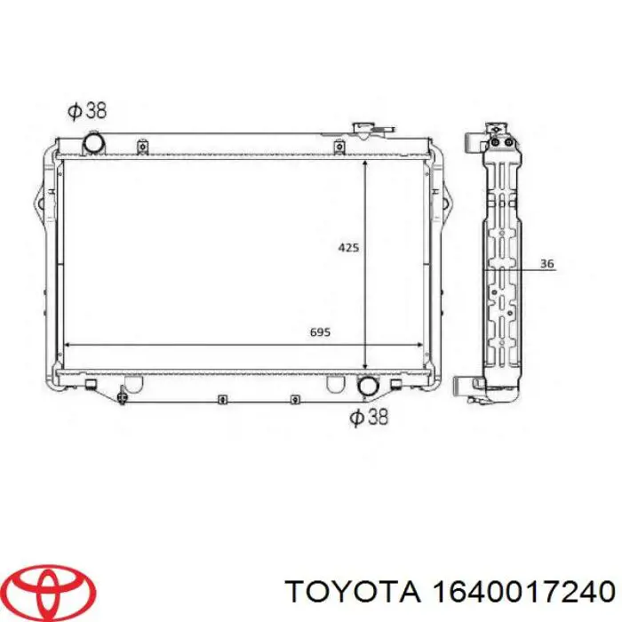 Chłodnica silnika Toyota 1640017240 cena, od 1366,91 USD