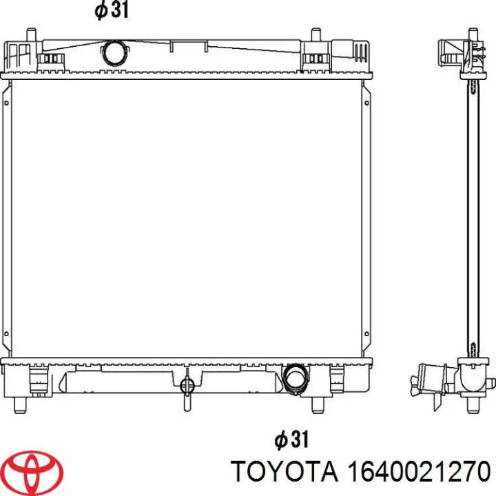 Chłodnica silnika Toyota 1640021270 cena, od 89,54 USD