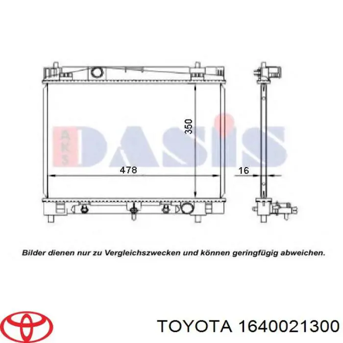 Chłodnica silnika Toyota 1640021300 cena, od 122,91 USD