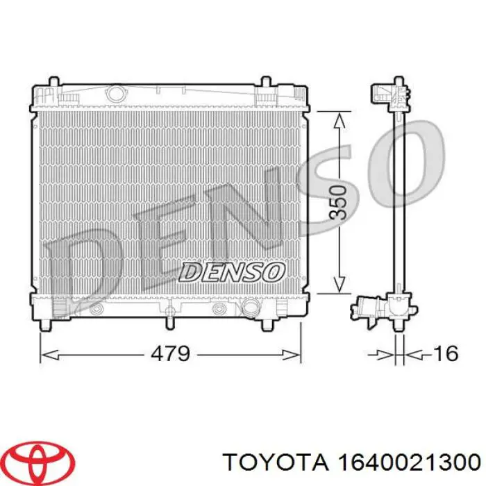 Do koszyka 1640021300 Toyota Chłodnica silnika