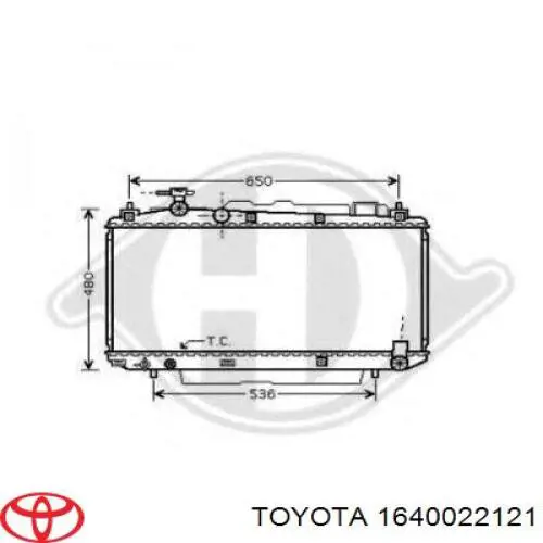Do koszyka 1640022121 Toyota Chłodnica silnika