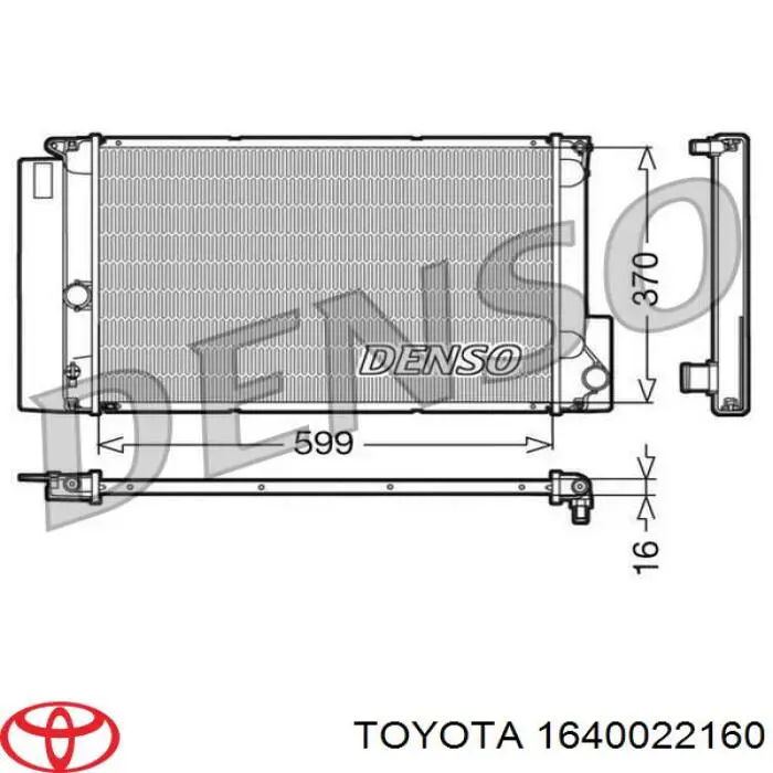 Chłodnica silnika Toyota 1640022160 cena, od 130,94 USD