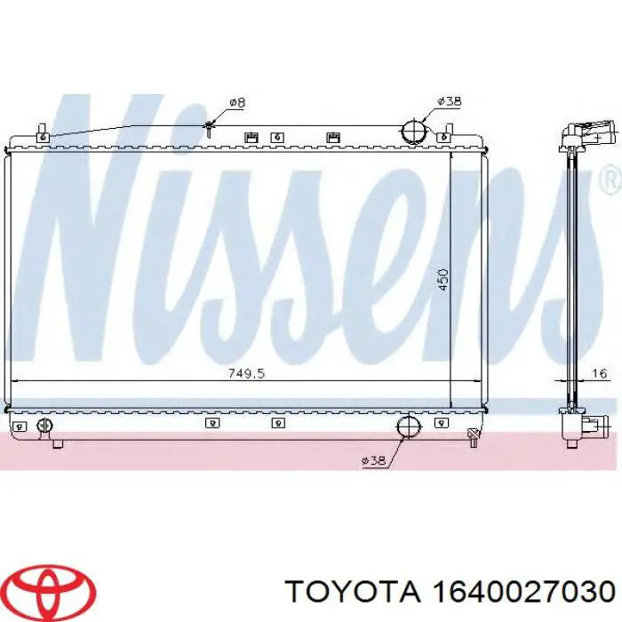 1640027030 Toyota Chłodnica silnika