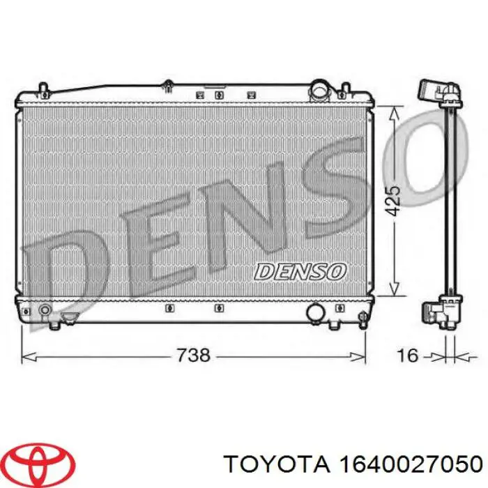 Do koszyka 1640027050 Toyota Chłodnica silnika