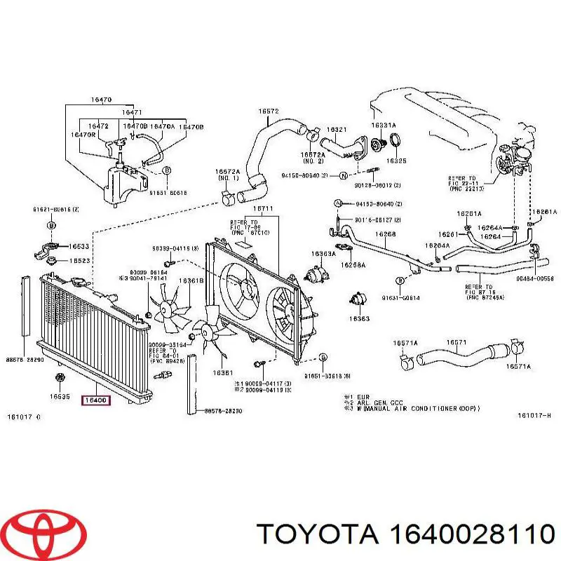 Chłodnica silnika Toyota Previa (ACR3)