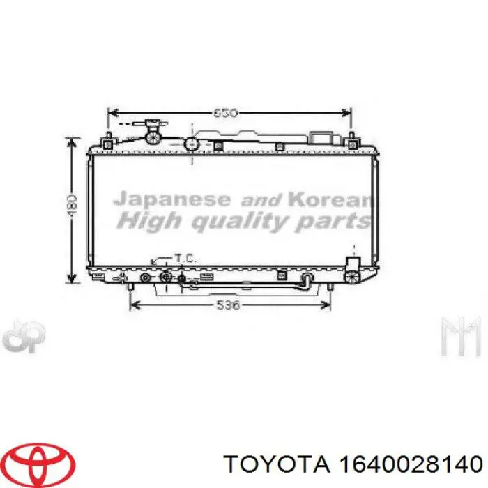 Chłodnica silnika Toyota 1640028140 cena, od 127,84 USD