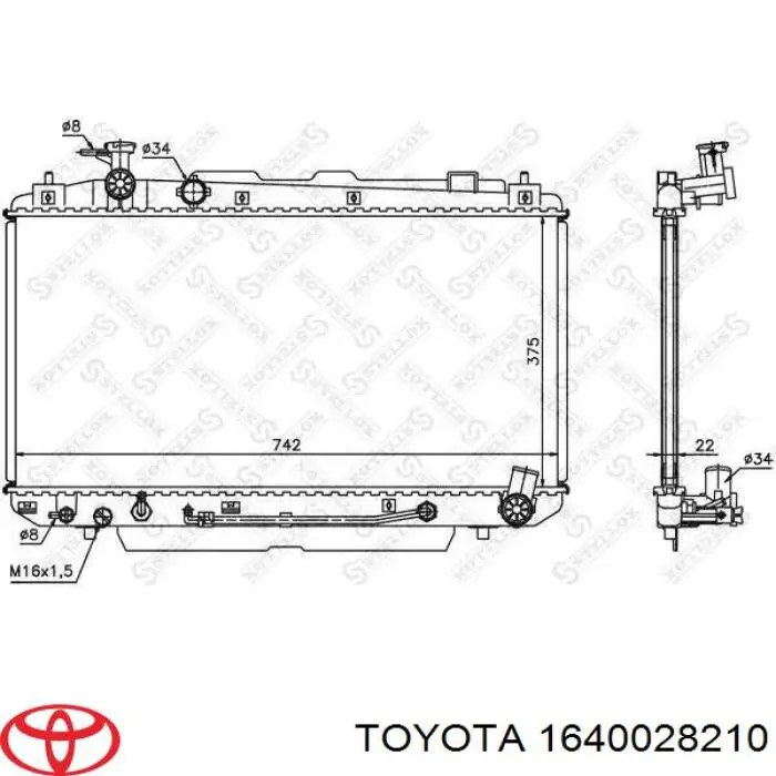 Do koszyka 1640028210 Toyota Chłodnica silnika