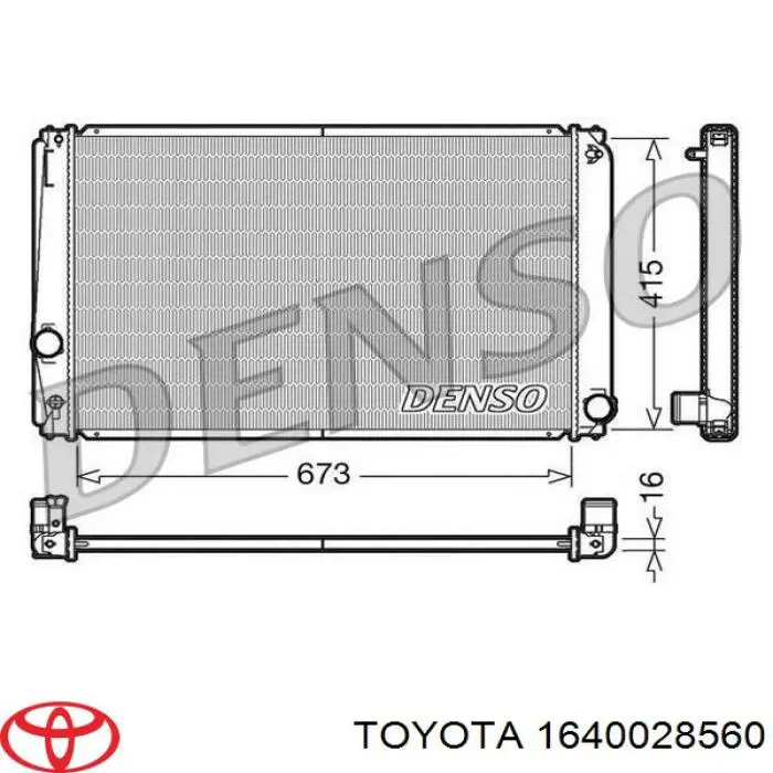 Chłodnica silnika Toyota 1640028560 cena, od 112,37 USD