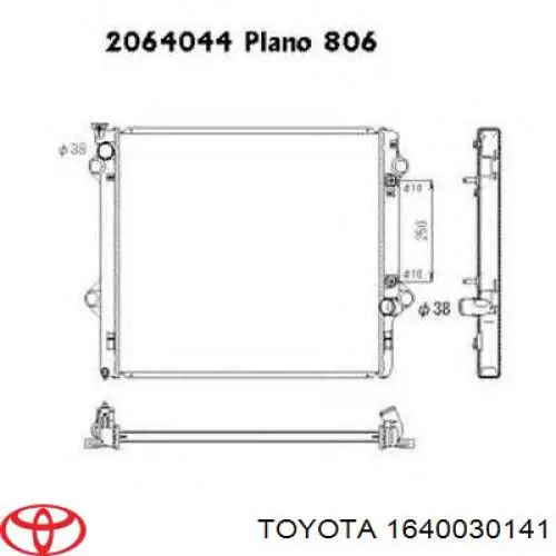 Chłodnica silnika Toyota 1640067210 cena, od 231,55 USD